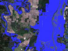 Ouachita-Boeuf Rivers, Louisiana/USA, March 2016, Sentinel, WaterExtent, HySpeed Computing, geo service for water extent