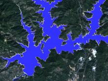Lake Shasta, California/USA, September 2016, Sentinel, WaterExtent, HySpeed Computing, geo service for water extent