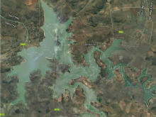Vaal Dam Map, South Africa, geo service for water extent