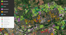 30 year stack of Landsat imagery over Toronto showing landcover change throughout time from ARD imagery 